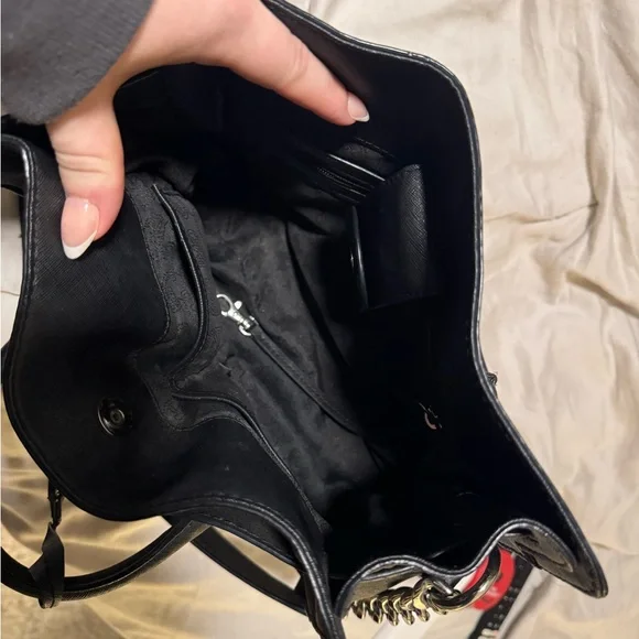 Michael Kors Black Satchel with Silver Accents - Picture 3 of 5